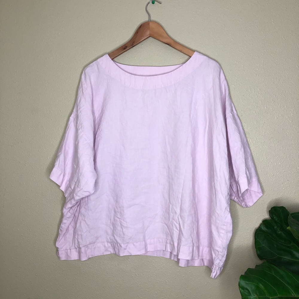 J. Jill linen plus size box top lavender 2X